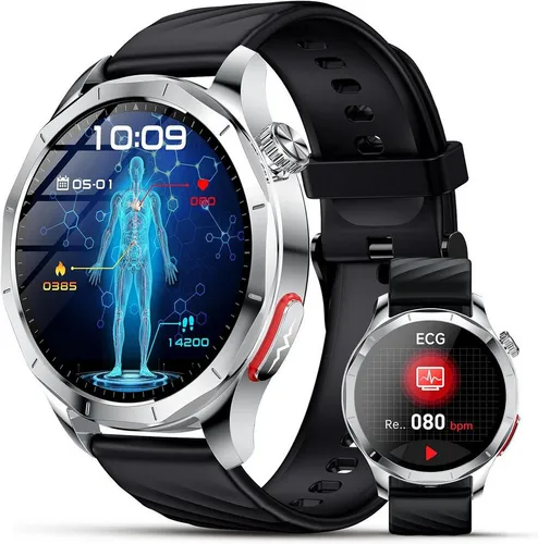 Lgnitek S1 Smartwatch (3,6 cm, android ios), Fitness Smartwatch mit OLED Display und 120 Sportmodi