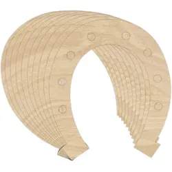 Creative Deco 10 x Hufeisen-Anhängers aus Sperr-Holz | 16,5 x 14,5 cm | Unlackierten Form-Scheiben | Perfekte Ausschnite für Bemalen, Dekorieren,... - Naturbelassen