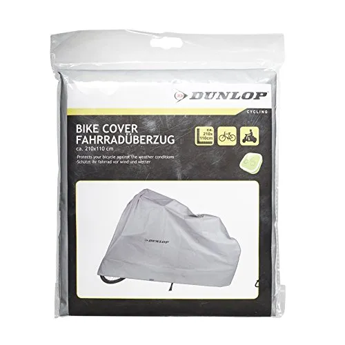 Dunlop Sports fahrradüberzug - schutztür Ihr Fahrrad vor Wind und Wetter, Grau, 210x110cm, 8711252417882, Weiß - Weiß, Gray