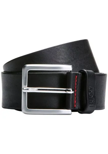 HUGO Herren Gionios Gürtel, Schwarz, 85 EU - Herren-Gürtel mit polierten Metalldetails und partiellen Innenfutter, ideal für lässige Anlässe und stilvolle Akzente.