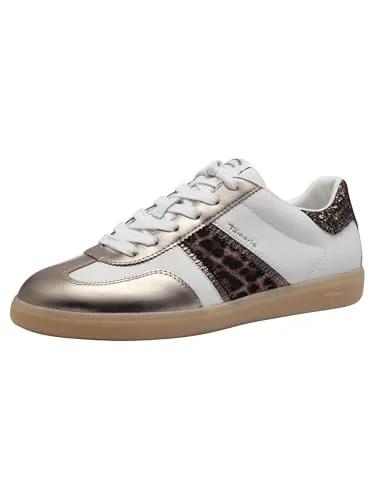 Tamaris Damen Low Sneaker 1-23624-43 Weiß, Größe 38 EU in silber von Tamaris