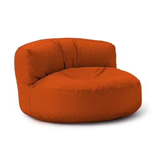 Lumaland Sitzsack Round Sofa mit Rückenlehne - Sitzsäcke für drinnen & draußen, wasserabweisend und mit flexibler EPS-Füllung für optimalen Sitzkomfort – perfekt für gemütliche Stunden im Wohnzimmer oder Garten.