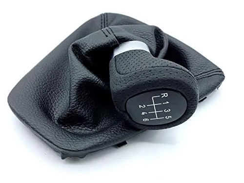 HZ-DESIGN Schaltknauf Schalthebel incl. Schaltmanschette in schwarz 6 Gang kompatibel mit BMW 3er E90 E91 E92 E93