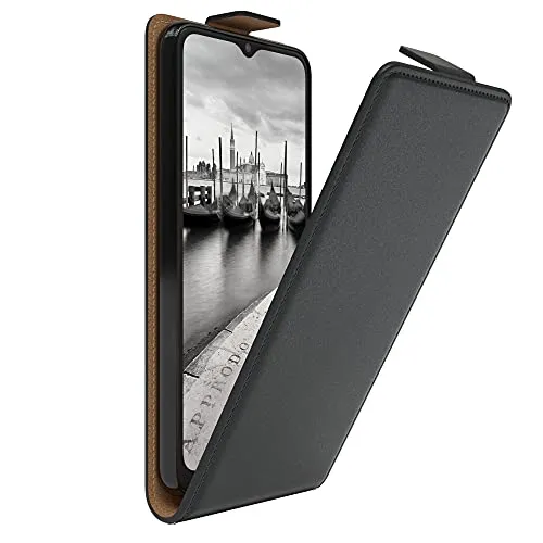 EAZY CASE Hülle kompatibel mit Samsung Galaxy A32 5G Flip Cover zum Aufklappen, Handyhülle aufklappbar, Schutzhülle, Flipcover, Flipcase, Flipstyle Case vertikal klappbar, aus Kunstleder, Schwarz