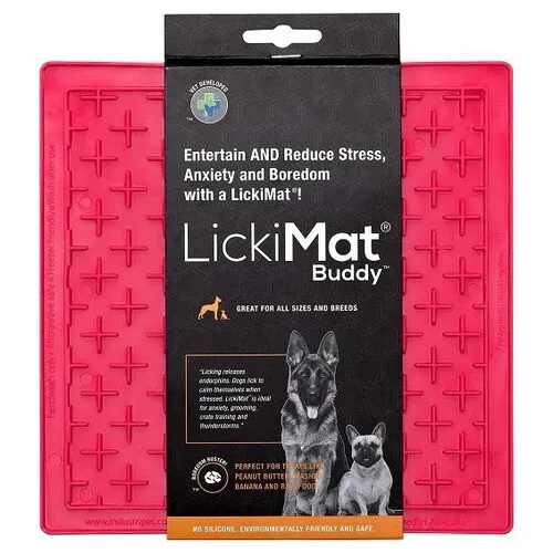 LickiMat Classic Buddy pink 20x20 cm für Hunde, Angstlösend, Antiblähung