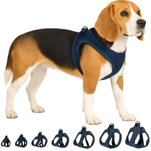 Hundegeschirr - hundegeschirr Grosse Hunde - 32–37cm A. Brust / 42–46cm B. Bauch - Flamingo Harness Step&Go Bento Dunkelblau L