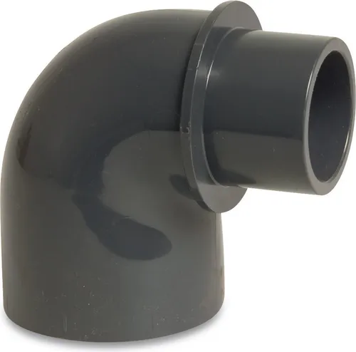 Mega Winkel 90° PVC-U 32/40 mm x 40 mm Klebemuffe/Klebestutzen x Klebemuffe 10 bar, grau