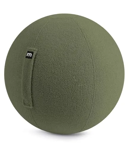mokebo ergonomischer Sitzball 'Der Runde' mit Pumpe - Bürohocker für aktives Sitzen! Der 65 cm große Sitzball fördert rückenschonendes Arbeiten und bietet durch den kuscheligen Teddybezug Komfort und Stil. Ideal für Personen von 160-190 cm.