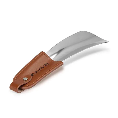 kwmobile Schuhlöffel aus robustem Edelstahl - Metall Schuhanzieher klein stabil - Schuh Anziehhilfe - Reise Schuhlöffel - in Silber