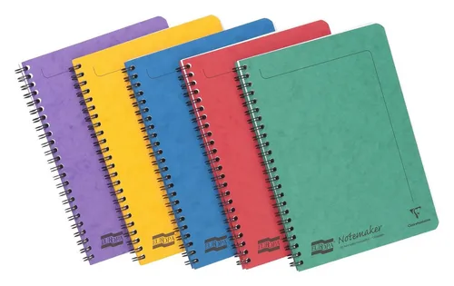 Clairefontaine 4850Z - Packung mit 10 Blöcken Europa Notemaker - Ringblöcke, ideal für Studenten mit 60 Blatt liniertem Premium 90g Papier, mikroperforiert zum einfachen Heraustrennen und spiralgebunden für flaches Umblättern.