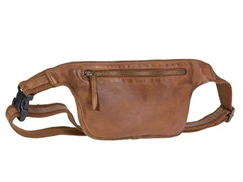 Bear Design Bauchtasche Gürteltasche Herren Damen Leder lässig modern Cognac auch Crossover zu tragen