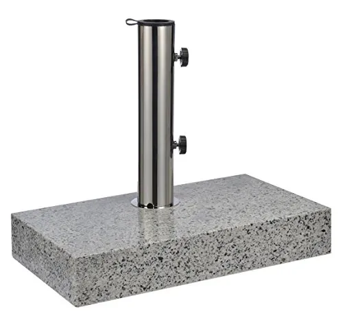 Spetebo Wand Sonnenschirmständer aus Granit - eckig - 25 kg - Schirmständer aus robustem Granit für Schirme bis 350 cm Durchmesser, ideal für Wind- und Wetterbedingungen. Mit zwei Feststellschrauben für sicheren Halt.