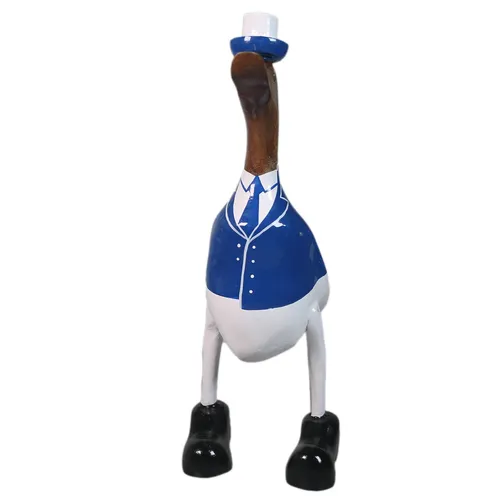 Holz Ente Lauf Ente Gartendeko Figur aus Bambus Wurzel und Teak Holz Kapitän