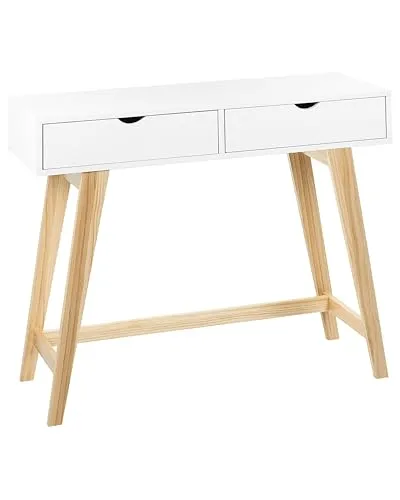 Beliani Skandinavien Konsolentisch mit 2 Schubladen in weiß von Beliani