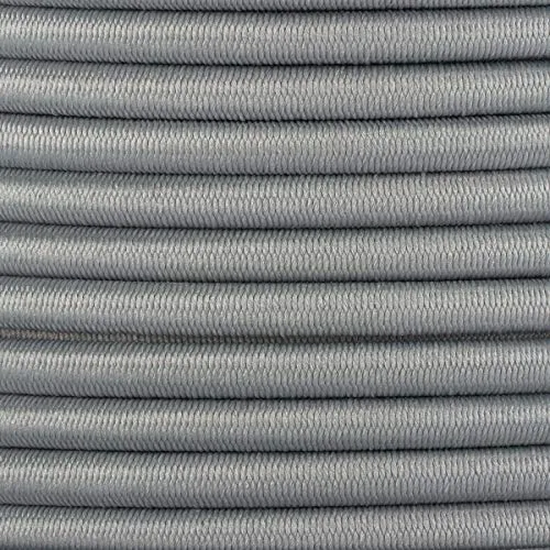 1m Gummikordel - Hutgummi - Rundgummi, hochwertig, extra-stark in 5mm, Silbergrau