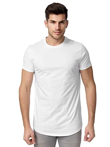 Tazzio T-Shirt Herren Rundhals Shirt Rundkragen Basic E105 (Weiß, 3XL)