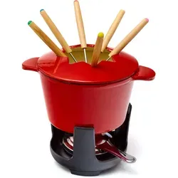 Bonvivre© Gusseisen Fondue Set für 6 Personen - 1 Liter - 13-teiliges Fondueset mit emailliertem Gusseisen, ideal für gesellige Abende. Perfekte Wärmespeicherung und Antihaft-Eigenschaften sorgen für unvergessliche Fondue-Erlebnisse.