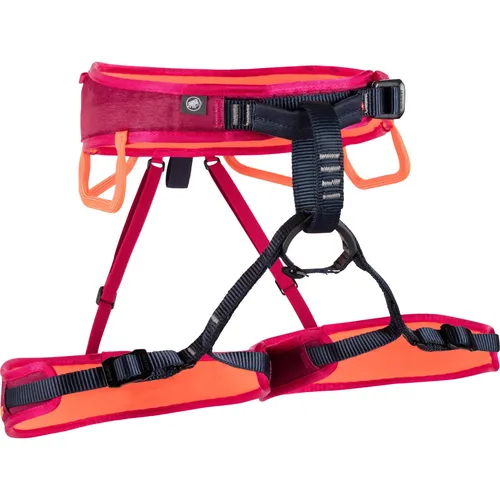 Mammut Ophir Fast Adjust Damen Klettergurt sundown-safety orange M - Kletterausrüstung mit innovativem Fast Adjust System für schnelle Anpassung der Beinschlaufen, bietet hohen Komfort und Bewegungsfreiheit beim Klettern.
