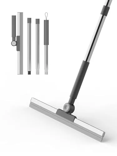 Ibergrif M34103 Wasserschieber Bodenabzieher, 42 cm mit Stiel 113cm Abzieher Boden, Dusche Wasser Wischer, Dusche Fensterabzieher für Boden, Dusche, Fliesen, Küche, Hof, Garten