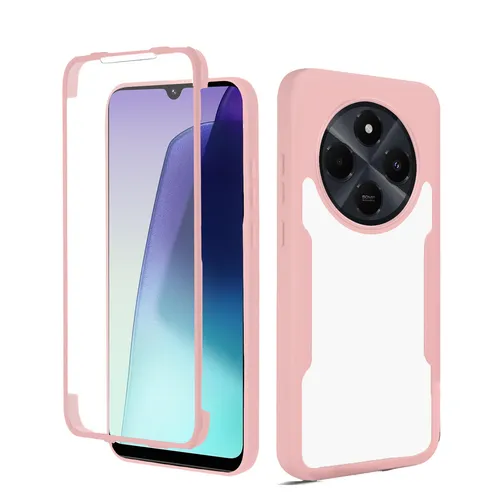 360° Grad Hülle Xiaomi Redmi 14C vollschutz Integriertem Displayschutz in Rosa