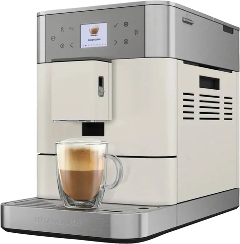 KitchenAid Kaffeevollautomat KF6 Porcelain White - Kaffeevollautomat mit 2,4'' Touchdisplay, personalisierbare Getränkevielfalt und abnehmbaren Bohnenbehälter für optimalen Kaffeegenuss zu Hause.
