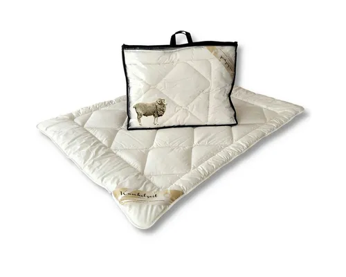 Meivita Naturhaarbettdecke Merino Schafschurwolle - Hochwertige Winterbettdecke aus 100% Merino Schafschurwolle, atmungsaktiv und temperaturausgleichend, für ein angenehmes Schlafklima in jeder Jahreszeit.