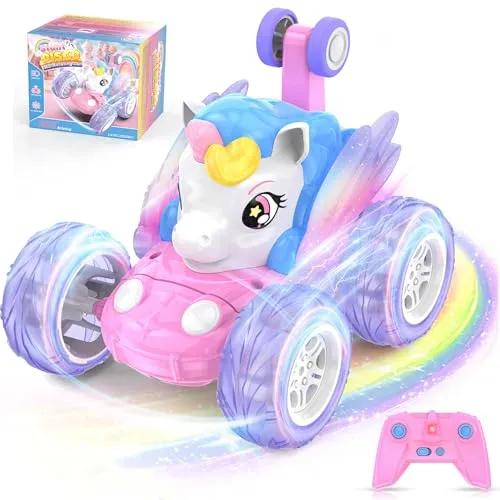 FUIOCOCP Einhorn Ferngesteuertes Auto – 2.4GHz RC Stunt Monstertruck für Kinder