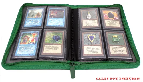 Docsmagic.de Premium Pro-Player 4-Pocket Zip-Album Dark Green - 160 Card Binder