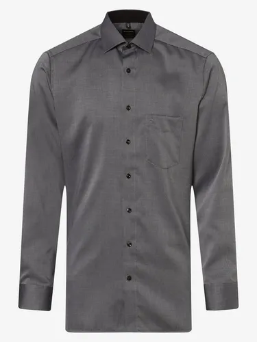 OLYMP Herren Oberhemd Langarm Luxor Natté Schwarz - Herrenhemden mit modern fit und Pflegeleichtigkeit, ideal für den eleganten Look im Büro oder Freizeit.