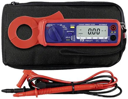 PCE Instruments PCE-LCT 1 Stromzange - Digitaler Zangenstrommesser für Leckströme bis 100A, kompakt und robust für Elektroinspektionen und Werkstatttechnik