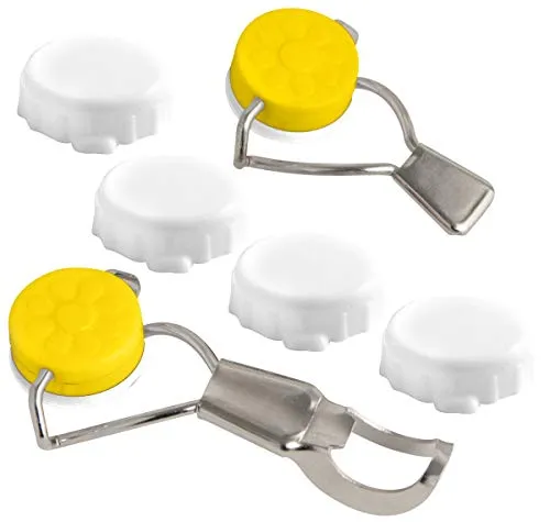 Fackelmann Bügel- und Kronkorkenverschluss-Set - Weinverschlüsse & -ausgießer, inklusive 2 Bügelverschlüsse und 4 Kronkorken für eine sichere und stilvolle Aufbewahrung von Getränken.