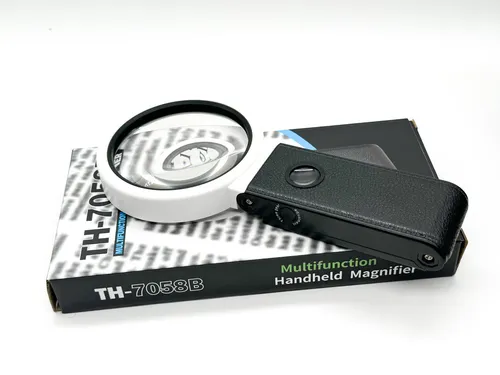 beleuchtete klappbare Lupe 5x fach 25x fach LED mit 3 Lichtfarben Neu 1