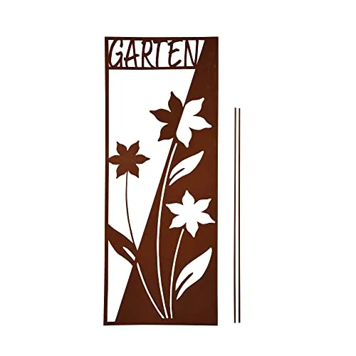 Gartenschild Rost Blumen Garten