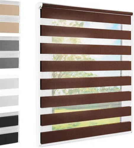 Doppelrollo Klemmfix Standardmaß : Braun : 90 : 140