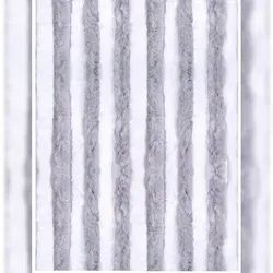 Arsvita Flauschvorhang 90x220 cm - Hellgrau Weiß - Fenstervorhang – Vielseitig, schmutzabweisend und pflegeleicht. Schützt vor Insekten und Sonne, ideal für Innen- und Außenbereiche. Einfach zu montieren und verleiht jedem Raum einen dekorativen Akzent.