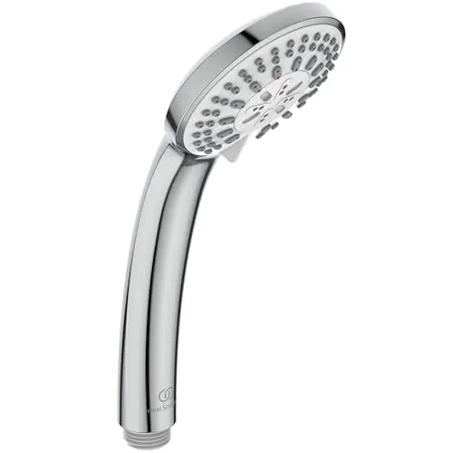 Ideal Standard – Idealrain Multifunktions-Handbrause, wassersparender Duschkopf mit 3 Strahlarten (Regen, Platzregen und Massage), EasyClean-Düsen, Ø 8 cm, Chrom