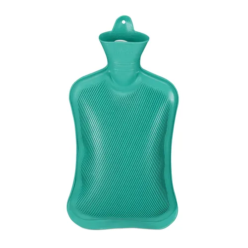 Wärmflasche, Bett Flasche, Gummi Wärmeflasche, Warmwasserbeutel 2 Liter grün 2 x