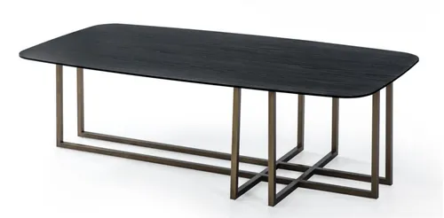 Designer Couchtisch Luxus Beistelltisch im modernen Stil - Eleganter Couchtisch aus hochwertigem Holz in Schwarz, perfekt für das Wohnzimmer. Mit kompakten Maßen von 138 x 68 x 42 cm ist er der ideale Blickfang für stilvolle Wohnräume.