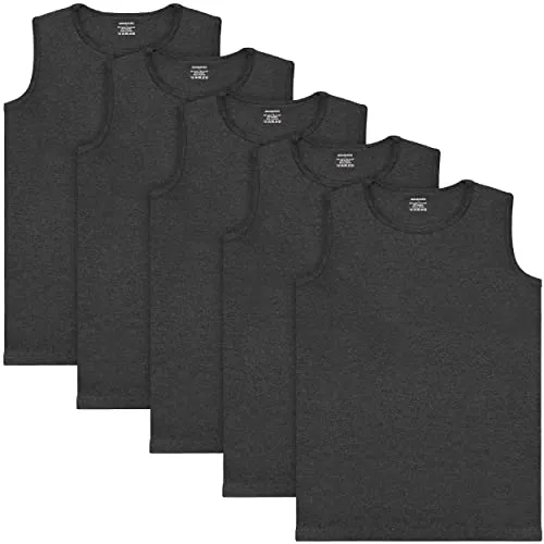 BRUBAKER Muskelshirt Tank Top Unterhemd (5er-Pack) für Herren - Hochwertige Baumwolle sorgt für optimalen Tragekomfort und Atmungsaktivität. Extra lang geschnitten, ideal für jeden Anlass. Perfekt unter Businesshemden oder für die Freizeit.