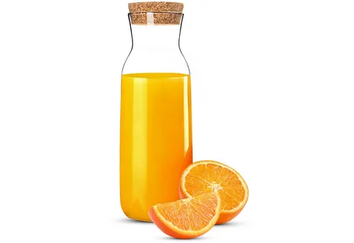 KONZEPT Karaffe Wasserkaraffe mit Deckel, Karaffe aus Glas 1 liter, (1-tlg), ideal für Wasser, Saft, Limonade und Milch