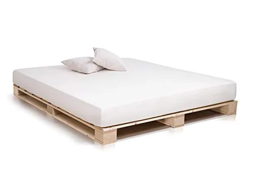 PALETTI Massivholzbett 160 x 200 cm aus Fichte - Stabiles Palettenbett aus Fichte, 11 Leisten für optimale Stabilität. Hochwertige Verarbeitung, Made in Germany - ideal für individuelles Wohnen.