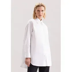 Seidensticker Longbluse Kragen Uni, weiß - Oversized Bluse aus 100% Baumwolle, ideal für lässige Looks und bequemes Tragen. Perfekt für den Alltag oder besondere Anlässe.