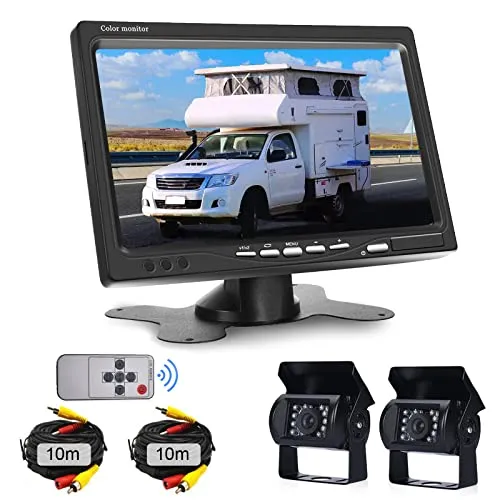 Rückfahrkamera Auto 2 Kamera Set mit 7 Zoll HD Monitor