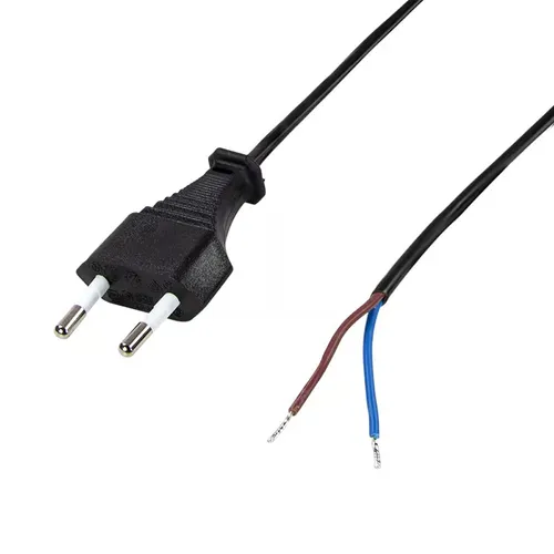 goobay Euro-Netzkabel mit Zugentlastung, 1,5m