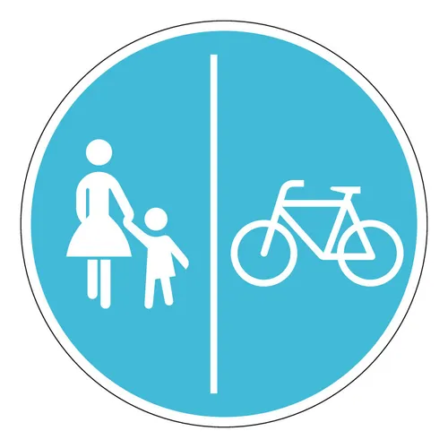 Adco Verkehrszeichen 241-31 Ronde 600 mm - Warn- & Hinweisschilder mit RAL-Gütezeichen, ideal zur sicheren Trennung von Fuß- und Radwegen für mehr Verkehrssicherheit.
