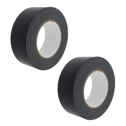 varivendo Basic Allzweckband Schwarz 48mmx50m, Universal Klebeband, Reparaturband, Paketband, Gewebeband, 2 Rollen für Haushalt, Büro, Handwerk