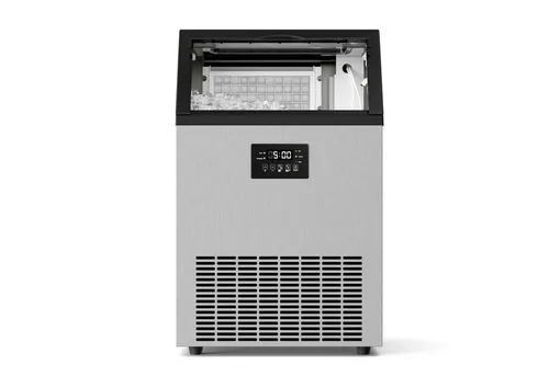 Klarstein Glacial Eiswürfelmaschine - 55 kg/24 h - Eiswürfelmaschinen für Gewerbliche Nutzung, produziert 55 kg Eis pro Tag und hat einen 15 kg Behälter, ideal für Partys und große Veranstaltungen mit Selbstreinigung und LED-Display.