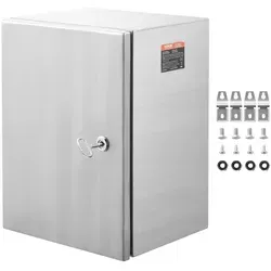 VEVOR Schaltschrank aus Edelstahl 304, IP66 - Verteilerkästen für elektrische Geräte, wasserdicht und robust, ideal für den Außenbereich mit sicherem Schloss und einfacher Montage.