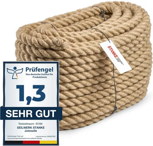 STANKE Seil Juteseil gedreht 6mm Kordel Tauwerk Kratzbaum (Naturseil), imprägniert
