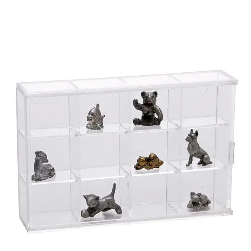 SAFE 5255 Klein-Vitrine | Acryl-Wandvitrine mit 12 Fächern & Schiebetür